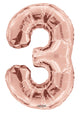 Rose Gold Number 3 Balloon 34"