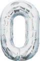 Silver Number 0 (Zero) 34″ Balloon
