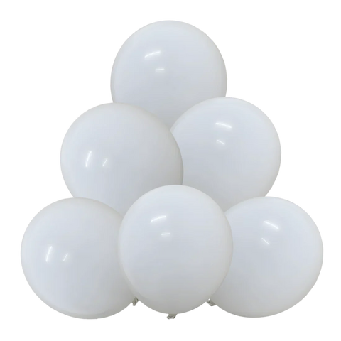 White Latex Balloons by GloMex