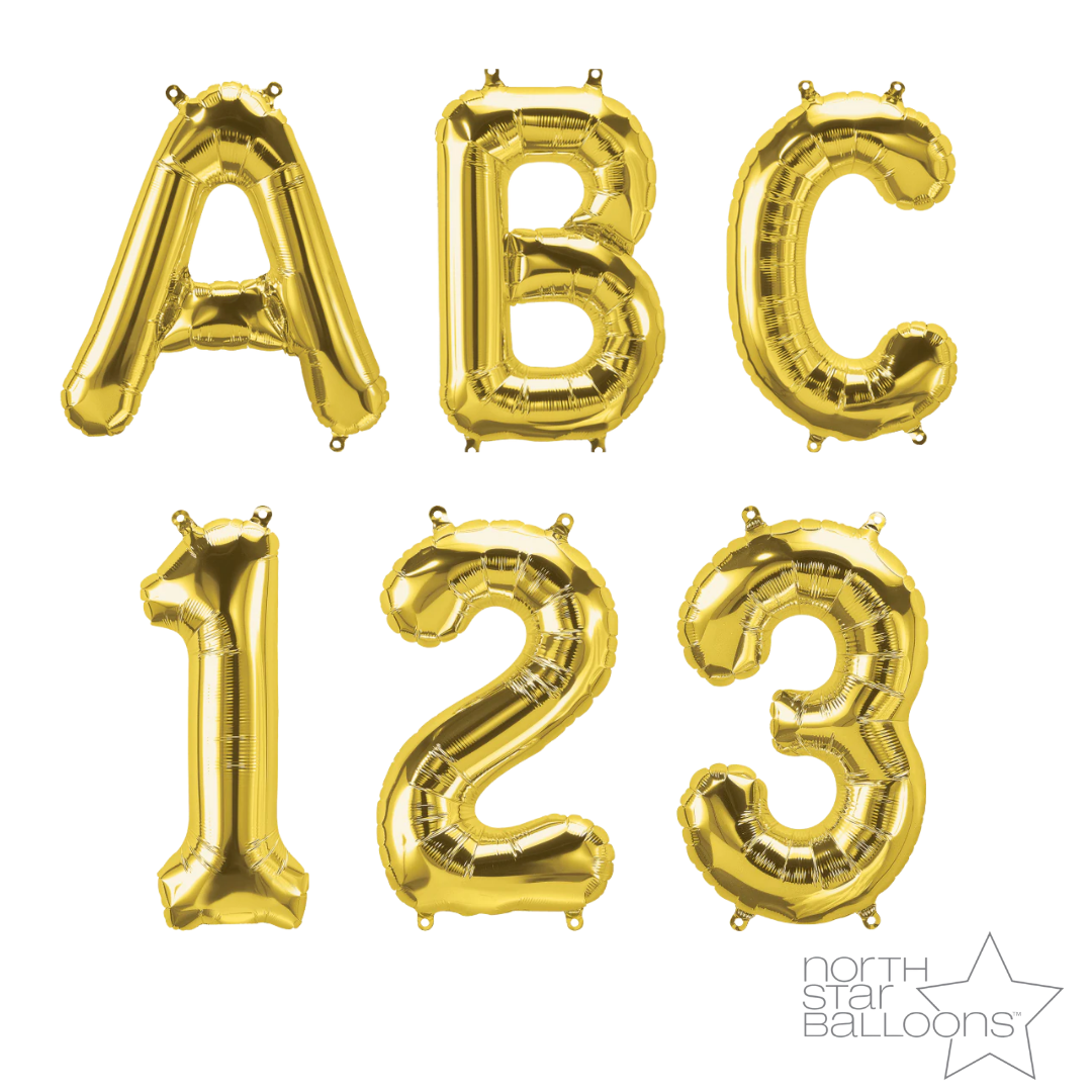 16" Gold Letters & Numbers