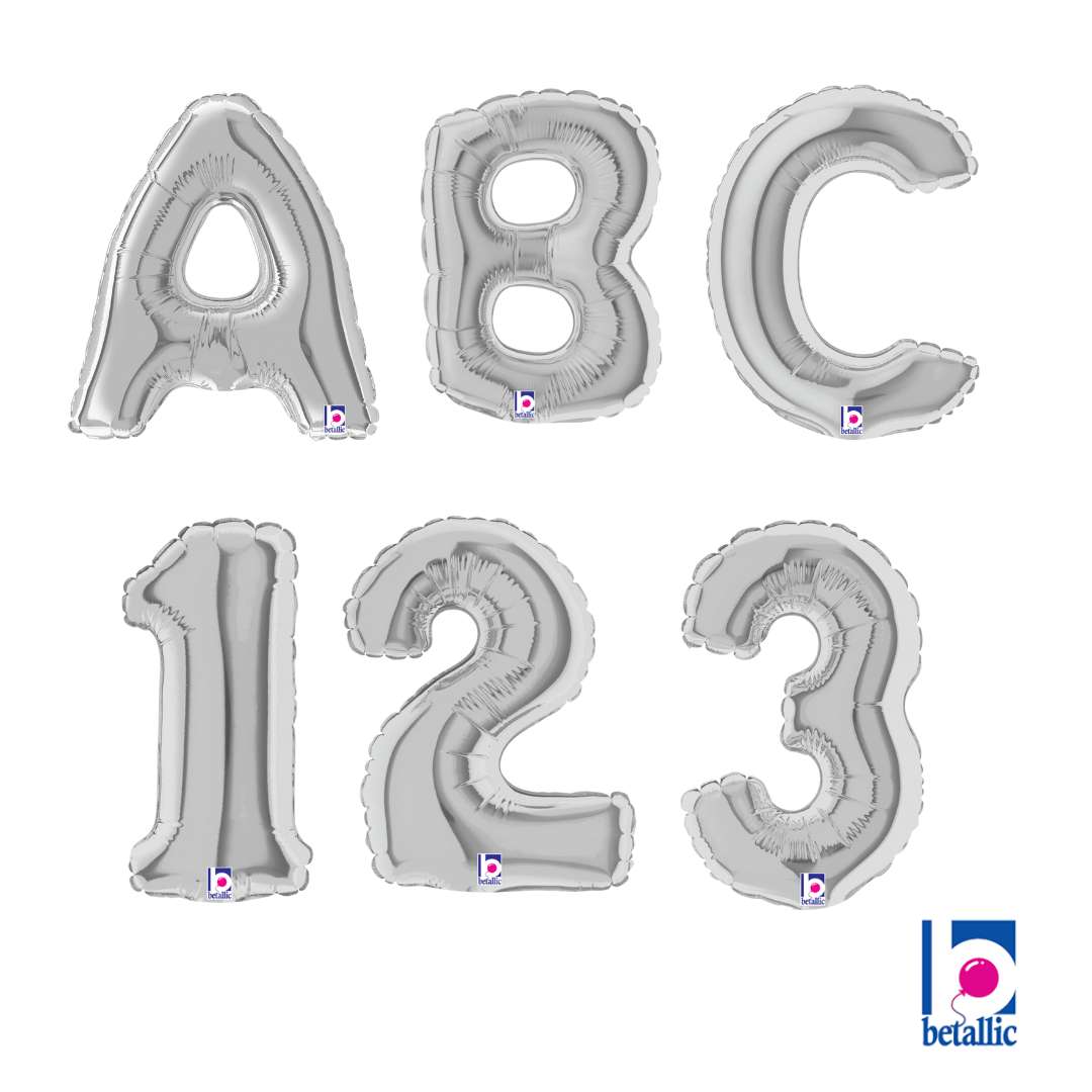 7" Silver Letters Numbers Betallic (Requires heat-sealing)