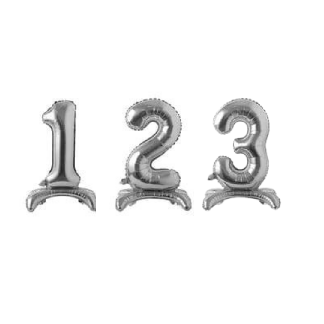 28" Silver Standing Numbers Imported