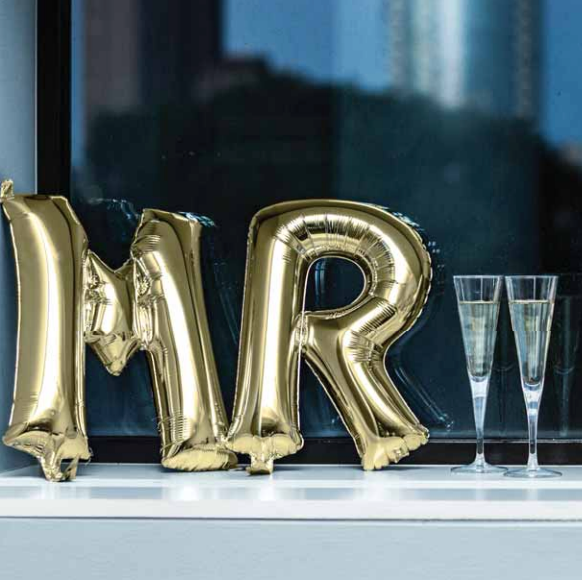 White Gold 16" Letter Number Balloons from Anagram