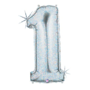 Holographic 34" Number Balloons by Betallic