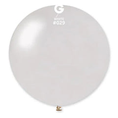 Metallic White Latex Balloons by Gemar