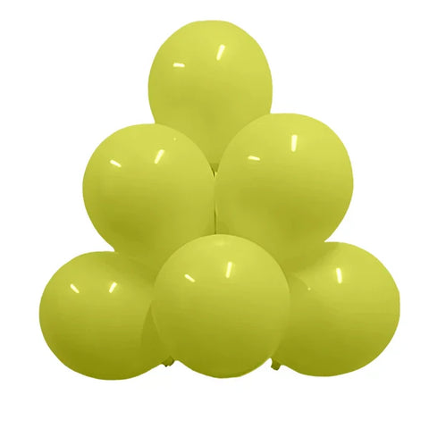 Pastel Lemon Green Latex Balloons by GloMex