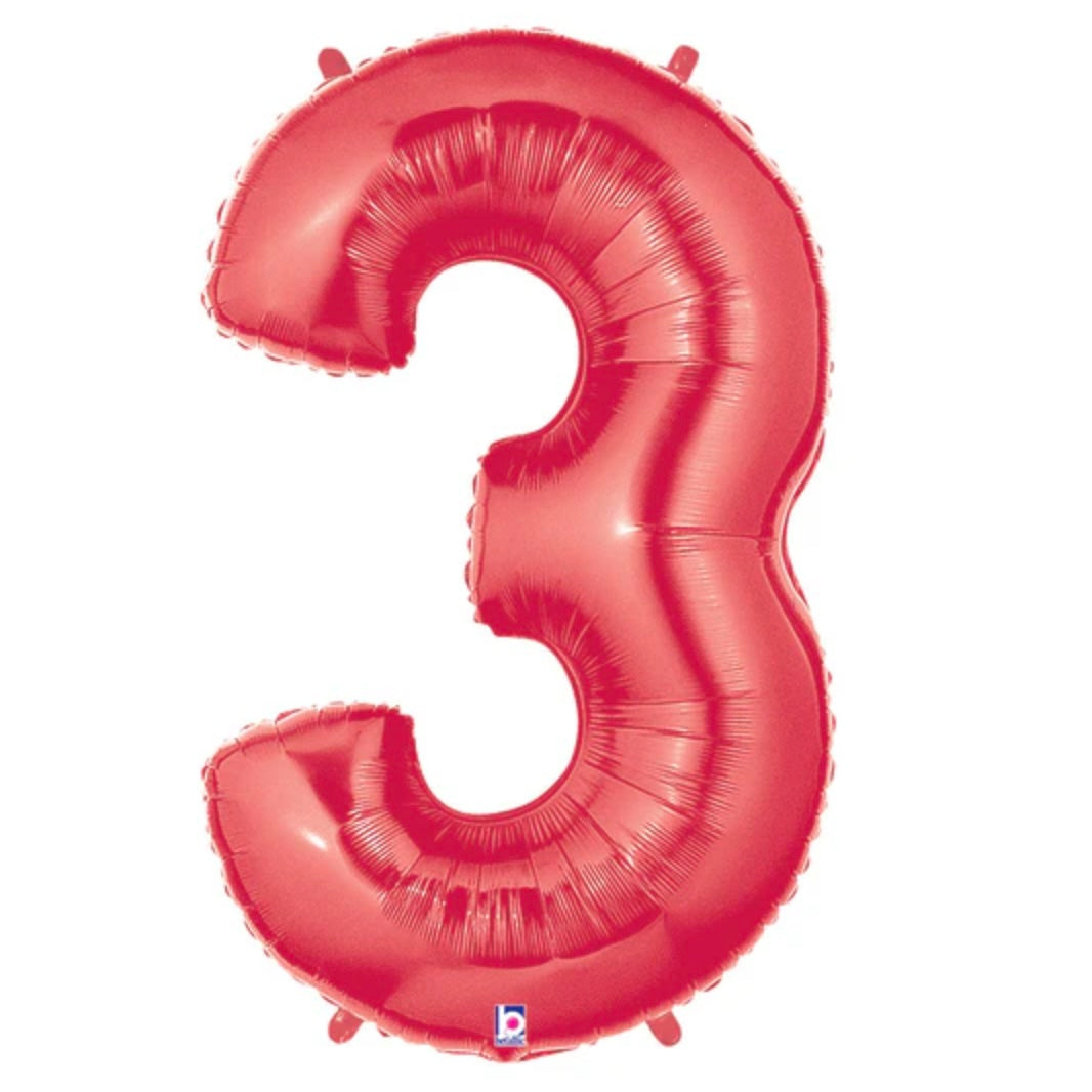 Red 34" Number Balloons by Betallic