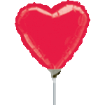 Metallic Red Heart 9" Balloon (air-fill requires heat sealing)