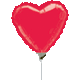 Metallic Red Heart 9" Balloon (air-fill requires heat sealing)