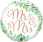 Mr. & Mrs. Elegant Greenery 18" Balloon