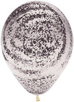 11” Black/Clear Graffiti Marble (50ct) - Sempertex