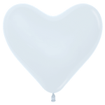 11" Fashion White Heart (50ct) - Sempertex