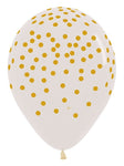 11" Gold Confetti Print on Clear (50ct) - Sempertex