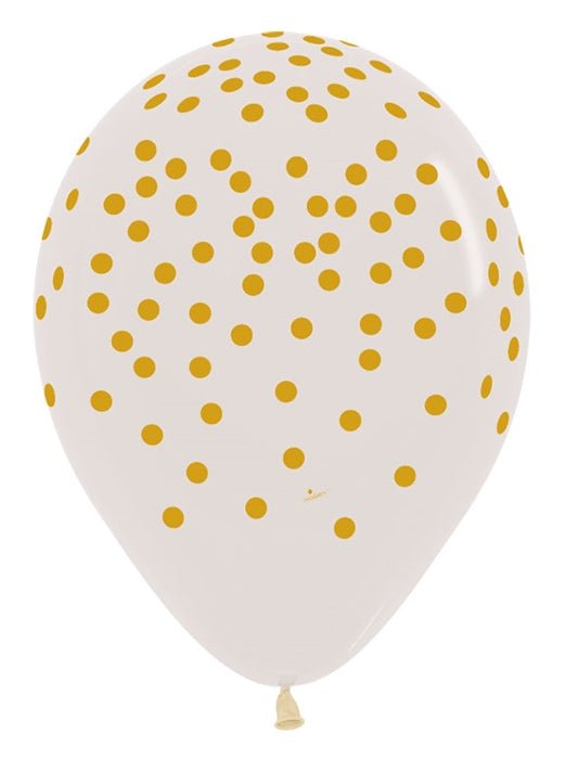 11" Gold Confetti Print on Clear (50ct) - Sempertex