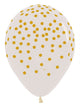 11" Gold Confetti Print on Clear (50ct) - Sempertex