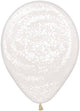 11” White/Clear Graffiti Frosty (50ct) - Sempertex