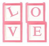 12" Clear Boxes - Love (Select Color) - Borosino