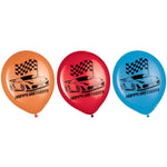 12" Hot Wheels Wild Racer Printed Latex Balloons 6ct - Amscan
