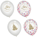 12" Latex Balloons with Confetti - Disney Princess (6ct) - Amscan
