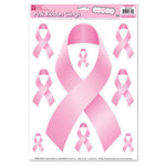 12in x17in Pink Ribbon Clings - The Beistle Company
