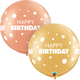 Gold & Rose Gold Happy Birthday Big & Little Dots 36″ Latex Balloons (2 count)