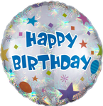 Happy Birthday Confetti Holographic 18" Balloon