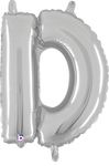 14" Megaloon Jr. Letter D - Silver (5ct) - Betallic