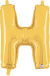 14" Megaloon Jr. Letter H - Gold (5ct) - Betallic