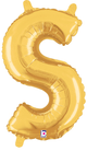 14" Megaloon Jr. Letter S - Gold (5ct) - Betallic