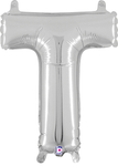 14" Megaloon Jr. Letter T - Silver (5ct) - Betallic