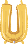 14" Megaloon Jr. Letter U - Gold (5ct) - Betallic