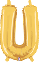 14" Megaloon Jr. Letter U - Gold (5ct) - Betallic