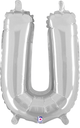 14" Megaloon Jr. Letter U - Silver (5ct) - Betallic