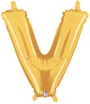 14" Megaloon Jr. Letter V - Gold (5ct) - Betallic