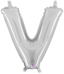 14" Megaloon Jr. Letter V - Silver (5ct) - Betallic