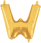14" Megaloon Jr. Letter W - Gold (5ct) - Betallic