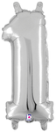 14" Megaloon Jr. Number 1 - Silver (5ct) - Betallic