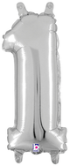 14" Megaloon Jr. Number 1 - Silver (5ct) - Betallic