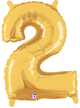 14" Megaloon Jr. Number 2 - Gold (5ct) - Betallic