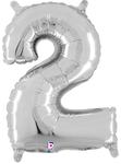 14" Megaloon Jr. Number 2 - Silver (5ct) - Betallic