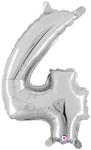 14" Megaloon Jr. Number 4 - Silver (5ct) - Betallic
