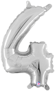 14" Megaloon Jr. Number 4 - Silver (5ct) - Betallic