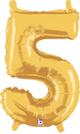 14" Megaloon Jr. Number 5 - Gold (5ct) - Betallic