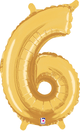 14" Megaloon Jr. Number 6 - Gold (5ct) - Betallic