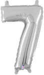 14" Megaloon Jr. Number 7 - Silver (5ct) - Betallic