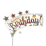 14" Satin Happy Birthday Glitter Banner (10ct) - Anagram