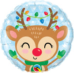 Reindeer & Colored Lights 18" Balloon