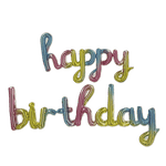 16" Balloon Banner - Cursive Happy Birthday