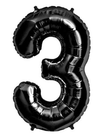 34" Balloon Numbers - Black Conver USA