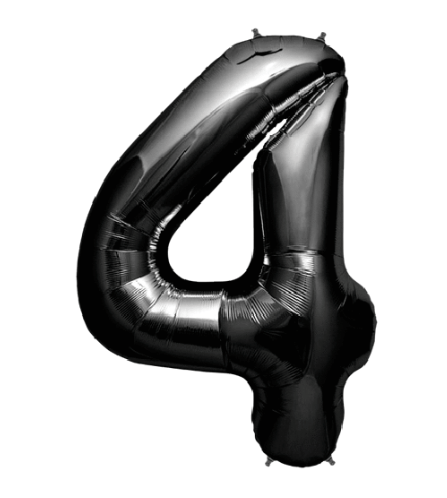 34" Balloon Numbers - Black Conver USA